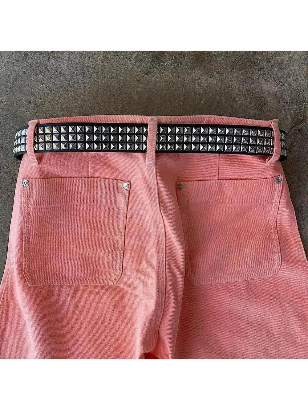 Vintage Y2K Black Punk Studded Diamond Belt